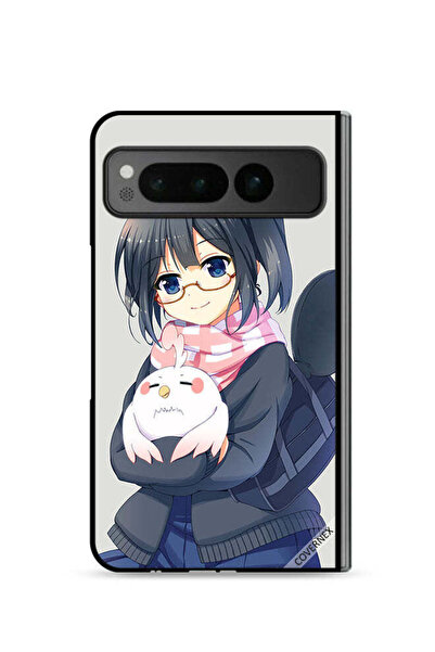 Covernex غطاء حماية لهاتف جوجل بيكسل فولد 5G، رسم فتاة تحمل حيوانًا أليفًا