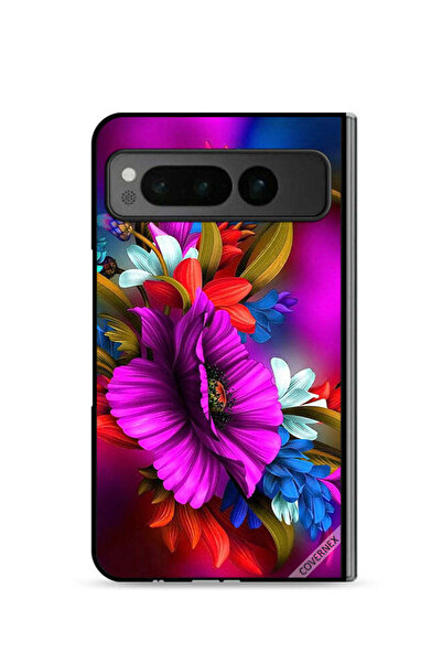 Covernex غطاء حماية لهاتف جوجل بيكسل فولد 5G برسومات زهور عالية الدقة