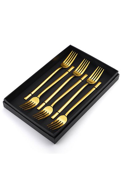 Trendy's Set 6 furculite, stainless stel, TRENDY’S, gold