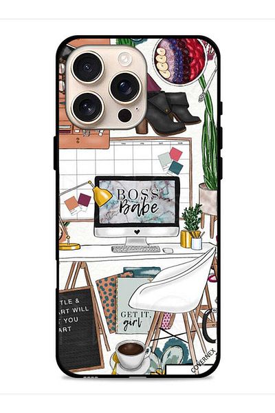 Covernex غطاء حماية لجهاز Apple iPhone 16 Pro Max بتصميم Boss Babe Art Clip