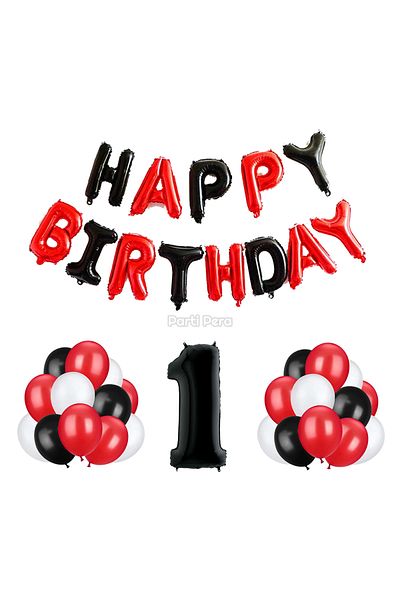 parti pera Happy Birthday Foil Balloon Birthday Balloon Set Number Foil Balloon