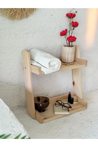 Maison Avf Natural Wooden 2 Tier Shelf Organizer |   Kitchen, Bathroom, Table Top Organizer
