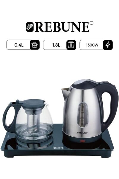 rebune Stainless Steel Kettle with Teapot by Ribbon, 1500W, RE-1-139