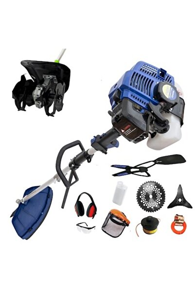 Pandora Set Foldable Brush Cutter 6CP, Blue + Cultivator Head (28) + Brush Cutter Disc with 6 Blades