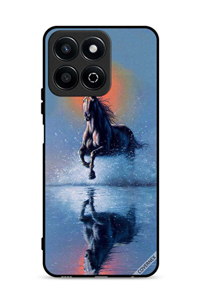 Covernex غطاء حماية لهاتف Honor Play 60 Plus 5G، رسم حصان يركض في الماء