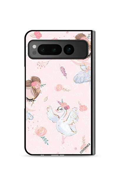 Covernex غطاء حماية لهاتف جوجل بيكسل فولد 5G بطبعة فتاة وزهور