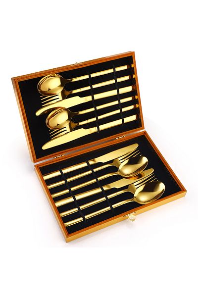 Trendy's Set of 12 stainless steel cutlery for 4 people TRENDY'S, gold