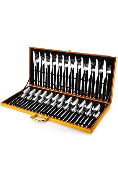 Trendy's 48-piece stainless steel cutlery set, TRENDY'S, luxury edition, chrome