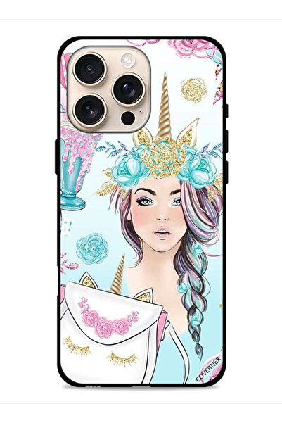 Covernex غطاء حماية لجهاز Apple iPhone 16 Pro بتصميم رموش على الحقيبة وفتاة و...