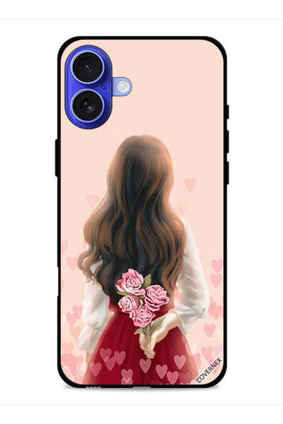 Covernex غطاء حماية لجهاز آيفون 16 من آبل، فتاة تخفي زهورًا