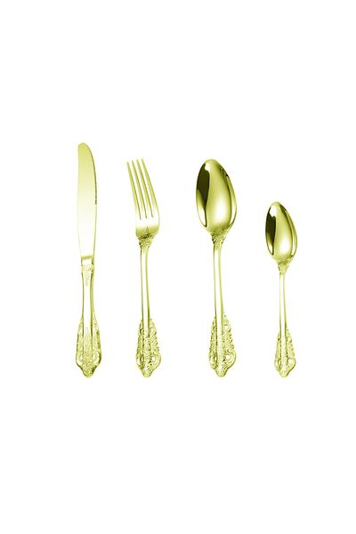Trendy's Set of 4 retro cutlery, TRENDY S, gold
