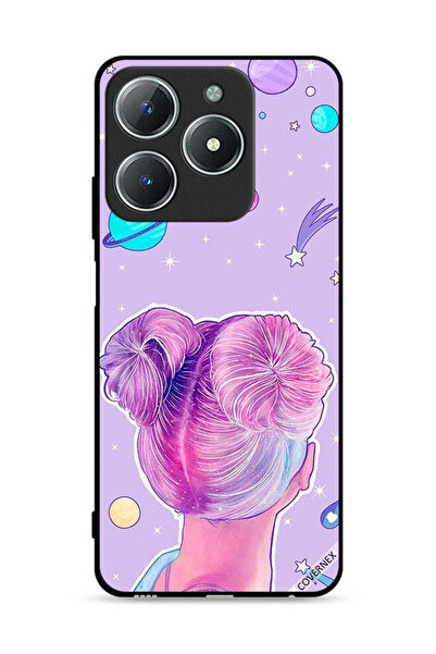 Covernex غطاء حماية لهاتف Realme C61 4G برسومات فتاة ونجوم الفضاء