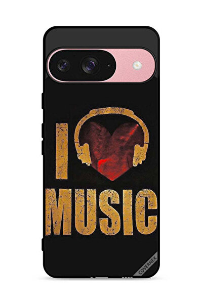 Covernex غطاء حماية لجهاز Google Pixel 9 بتصميم عتيق وشعار I Love Music
