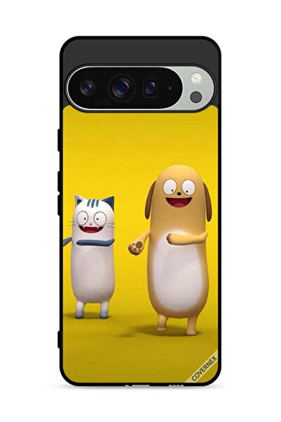 Covernex غطاء حماية لجهاز Google Pixel 9 Pro بنمط قصة القط والكلب