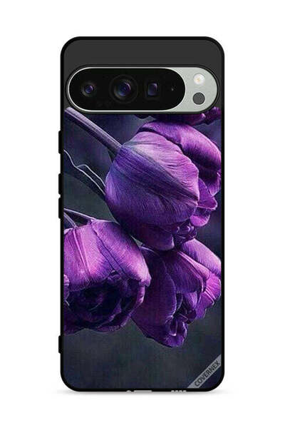 Covernex غطاء حماية لجهاز Google Pixel 9 Pro XL - زهور داكنة