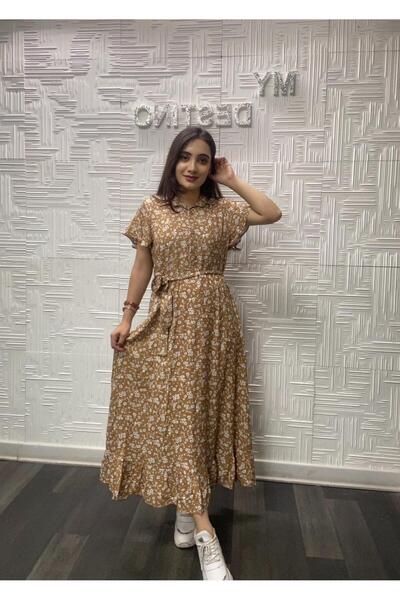 My Destino فستان فيسكوز بأكمام قصيرة وطبعة زهور