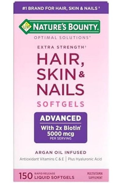 Nature's Bounty قوة إضافية للشعر والبشرة والأظافر، 150 كبسولة هلامية
