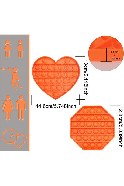 Generic Push Pop Bubble Fidget Sensory Toy - for Autism, Stress, Anxiety - Kids and Adults 2 Pack