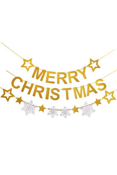 OEM Christmas banner EU-PJLQ003, paper, gold