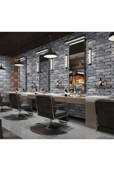 divendi-ro Set 5 x self-adhesive decorative wallpaper, soft foam, strong adhesive, 30x60cm, gray, stone pattern