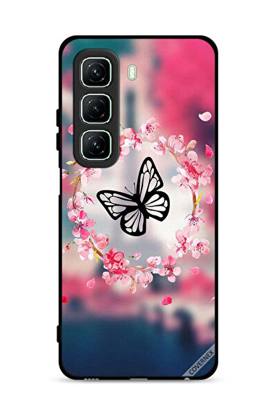 Covernex غطاء حماية لهاتف Infinix Hot 50 5G بتصميم فراشة وحلقة زهور