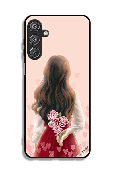 Covernex غطاء حماية لهاتف سامسونج جالاكسي F16 5G، فتاة تخفي الزهور