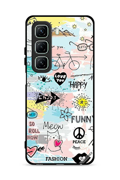 Covernex غطاء حماية لجهاز Infinix Hot 50 5G بتصميم Doodle Meow Enjoy
