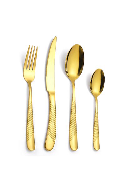Trendy's 24-piece stainless steel cutlery set, for 6 people, TRENDY'S, luxury edition, gold