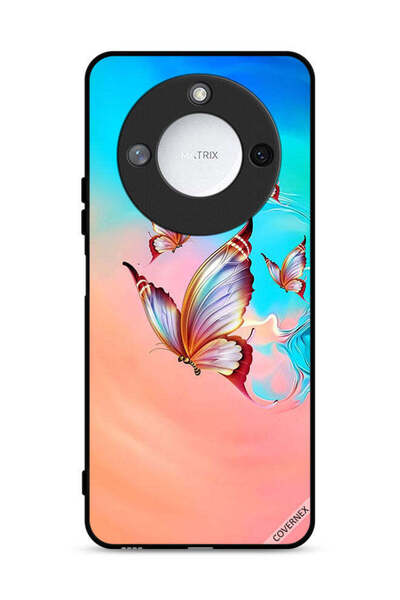 Covernex غطاء حماية لهاتف Honor X60 5G بطبعة فراشات تحلق فوق لون الطلاء