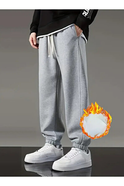 TONFİX LİFE GRİ ERKEK PAÇA LASTİKLİ Eşofman Altı Esnek Rahat Bol Kesim TONFİX