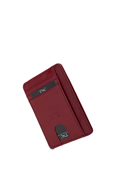 Tamer Tanca Unisex Hakiki Deri Bordo Kartlık