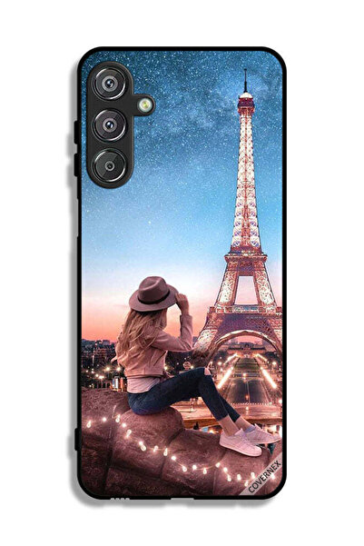 Covernex غطاء حماية لهاتف سامسونج جالاكسي F16 5G بتصميم فتاة القبعة وبرج إيفل