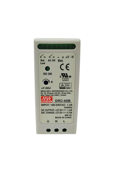 Meanwell Sursă de alimentare în comutație, 27.6V / 1.4A + 0.75A, șină DIN, rezervă - MEAN WELL DRC-60B