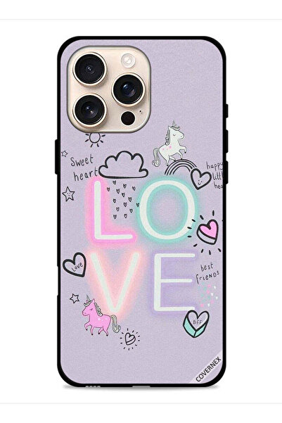 Covernex غطاء حماية لجهاز Apple iPhone 16 Pro بتصميم قلب جميل ووحيد القرن