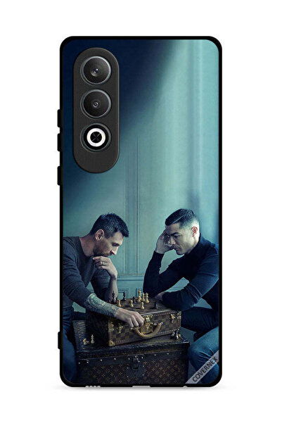 Covernex غطاء حماية لهاتف Oppo K12 Plus 5G بطبعة ميسي ضد رونالدو يلعبان الشطرنج
