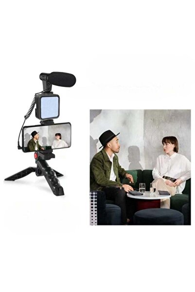 Bonjour مجموعة تدوين الفيديو للهواتف الذكية مع ميكروفون، حامل ثلاثي القوائم، ...