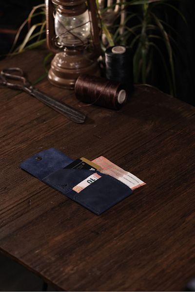 Derimoda Genuine Leather Handmade Card Holder Wallet – Minimalist Design with Cash and Card Compartments