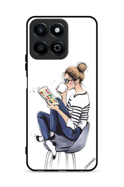 Covernex غطاء حماية لهاتف Honor Play 60 Plus 5G بطبعة كتاب قراءة الفن