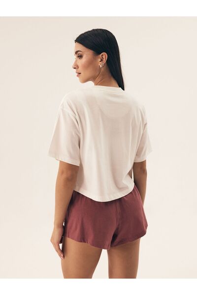 Henderson Subtle sports-classic women's pajama with casual cut & lettering on t-shirt & short | Nimes