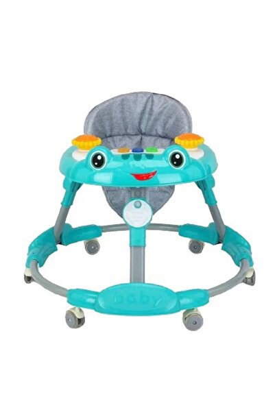 rexa مشاية أطفال موسيقية على شكل وجه ضفدع مع ارتفاع قابل للتعديل