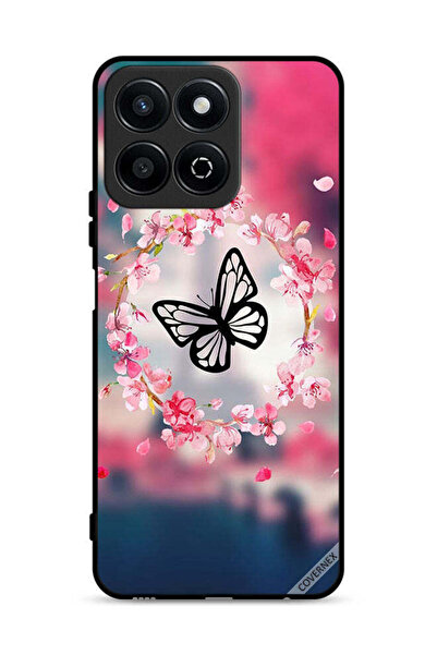 Covernex غطاء حماية لهاتف Honor X7c 4G بتصميم فراشة وحلقة زهور