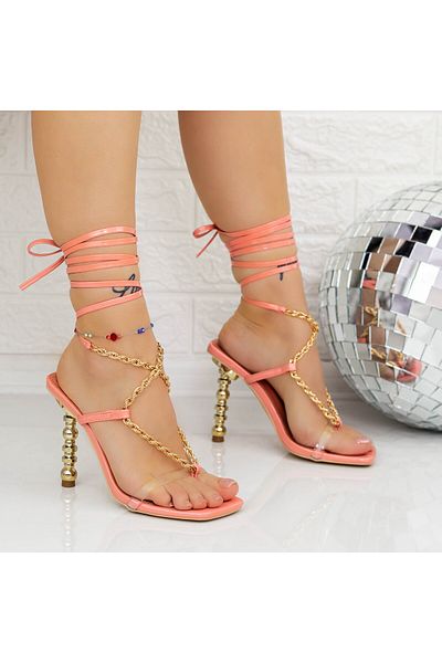 Botinelli Women's Sandals with Thin Heel VK140 Pink