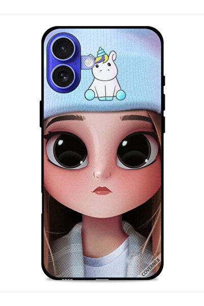 Covernex غطاء حماية لجهاز Apple iPhone 16 Plus بتصميم فتاة وحيد القرن اللطيفة
