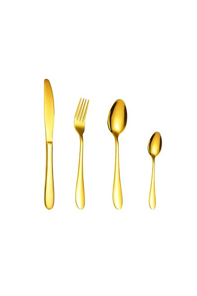 Trendy's Set of 4 stainless steel cutlery, TRENDY'S, gold