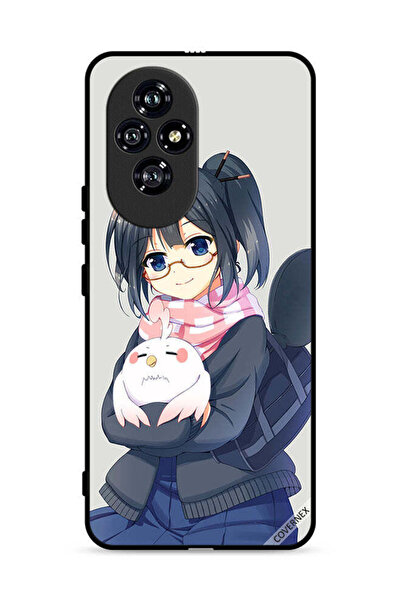 Covernex غطاء حماية لهاتف Honor 200 5G، رسم فتاة تحمل حيوانًا أليفًا