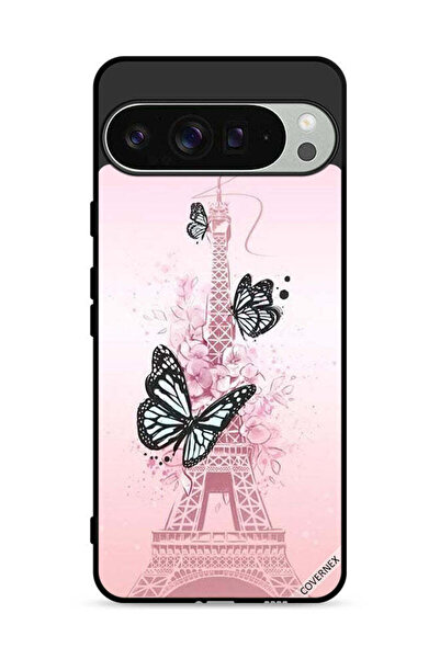 Covernex غطاء حماية لهاتف Google Pixel 9 Pro بنقشة فراشات على برج إيفل