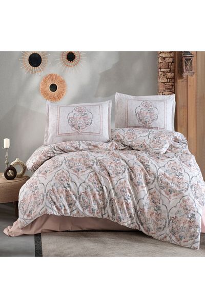 Pucioasa Double bed linen made of 100% cotton, quilted sheet 200x220cm, floral pattern, Hezen
