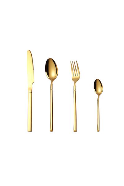 Trendy's Set of 24 stainless steel cutlery, 6 people, TRENDY'S, gold