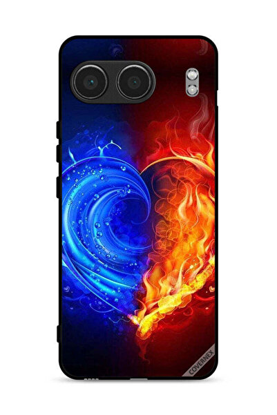 Covernex غطاء حماية لهاتف OnePlus Nord 4 5G بخلفية قلب النار والماء