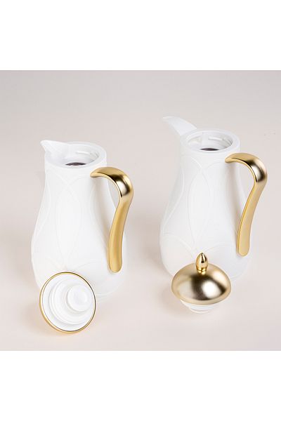 Dallaty white and gold plastic flask 1L 2 pcs
